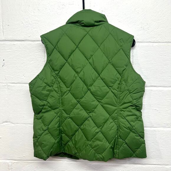Lands' End Green Down Puffer Vest M Quilted Outdoor Core Preppy Quiet Luxury - Picture 6 of 6